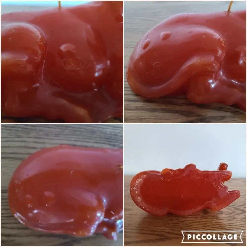 Vintage Candle Novelty Wax Candle Reclining Chestnut Quarter Horse Thoroughbred